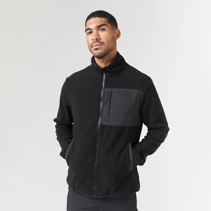 Veste en polaire lourde pour homme, couleur marron, col montant, fermeture éclair intégrale, poches poitrine, veste en polaire sur mesure - Product Image 2