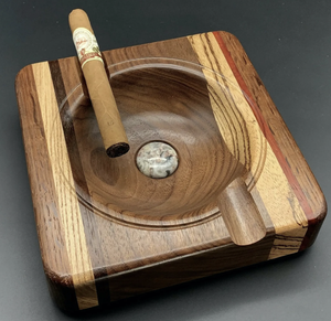 Cendrier en bois et métal de qualité supérieure avec couvercle Support pour attrape-cendres durable facile à nettoyer - Product Image 4