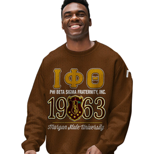 Iota Phi Theta 1963 lettre grecque pull Chenille tricot acrylique pull fraternité vêtements hiver grec vêtements - Product Image 4