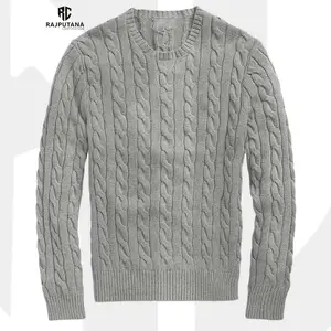 Wholesale Heavy Duty Outdoor Knitted Crew Neck Men Sweater \ Windproof Casual Wear Jumper Sweatshirt For Sweater Men