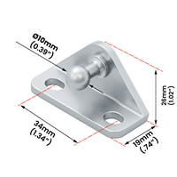 Support de fixation en acier au carbone en forme de L à 90 degrés, robuste, 10 mm (0,39 po) de diamètre intérieur, 3 mm d'épaisseur, pour amortisseurs à gaz BLI7102