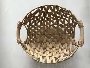 ถาดผักตบชวาทรงกลมพร้อมที่จับถาดเสิร์ฟสานด้วยมือตะกร้าเก็บของตกแต่งบ้านเป็นมิตรกับสิ่งแวดล้อมของตกแต่งบ้านตามธรรมชาติ - Product Image 4