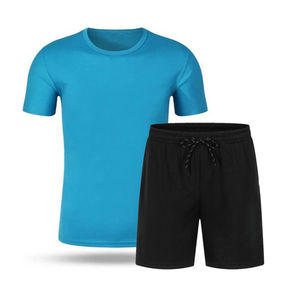 Shorts d'été décontractés et ensembles de t-shirts à manches courtes pour hommes tenue de survêtement solide vente en gros - Product Image 4