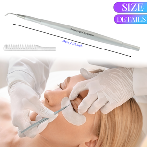 Outil professionnel personnalisé de levage des cils en acier inoxydable, léger, double face, poignée antidérapante, pointe pointue à 45 degrés avec coupe - Product Image 4