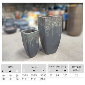 Pot de fleurs en céramique artisanale écologique durable en argile avec motif circulaire moderne et finition émaillée avec trou de drainage pour jardin - Product Image 2