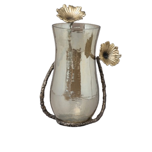 Florero de Metal dorado de mejor diseño Florero de piso de alta calidad con forma redonda 13x6,5x13 pulgadas Tamaños decorativos - Product Image 6