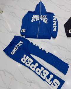 Conjunto Deportivo Personalizado para Hombre, Chándal Holgado 100% Algodón, Sudadera con Capucha, Pantalones Deportivos Acampanados y Sudadera con Capucha - Product Image 4