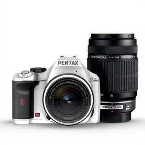 Appareil photo reflex numérique blanc haute résolution K-x avec kit double zoom pour la photographie et l'enregistrement vidéo, fonctionnalités HD, prend en charge les cartes mémoire SD - Product Image 2