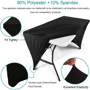 Nappe extensible ajustée quatre directions en spandex plastique pour la maison, les fêtes, les mariages, l'extérieur – Motif convivial - Product Image 2