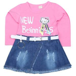 Robe à manches longues pour filles - Rose - Product Image 2