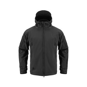 OEM Meilleur prix pour veste softshell d'hiver pour homme, personnalisée, de haute qualité, avec logo sur le devant, à capuche, coupe-vent et imperméable - Product Image 5