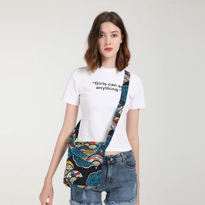 Flap Foldable <strong>Ethnic</strong> Bohemian Vintage Floral Print Women's Canvas Crossbody <strong>Bags</strong> - Product Image 6