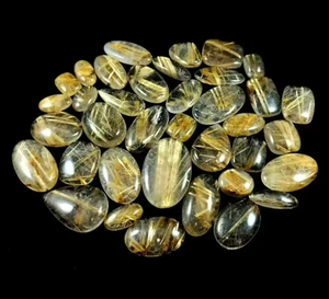 Cuarzo Rutilo Dorado Natural, Cabujón de Forma Mixta, Lote al por Mayor de Piedras Preciosas Sueltas de Rutilo para Hacer Joyas, Regalo para Ella - Product Image 2