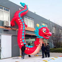 Décoration de centre commercial de dragon de dessin animé gonflable auto-développé Aero mascotte de dragon gonflable chinois suspendu
