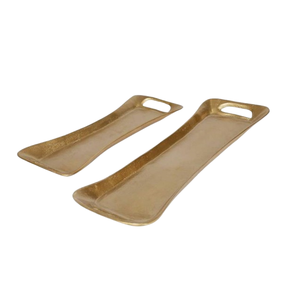 Plateau rectangulaire moderne en laiton antique en aluminium Artisanat Design Plats de service en métal pour la maison Hôtel Plateaux décoratifs en gros - Product Image 5