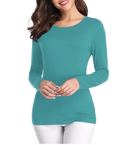 Personalice su propio logotipo Mujeres Camisetas de manga larga Ropa casual Slim Fit Camisetas de manga larga para mujeres - Product Image 5