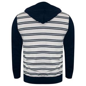 Sweat à capuche zippé à rayures blanches et noires pour hommes Veste décontractée à manches longues en coton avec capuche Vente en gros OEM ODM logo personnalisé - Product Image 2
