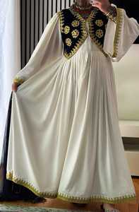 Último Diseño de Vestidos Afganos para Mujer, Conjuntos de Vestidos Casuales para Bodas, Vestido Afgano de Color Sólido en Venta - Product Image 3