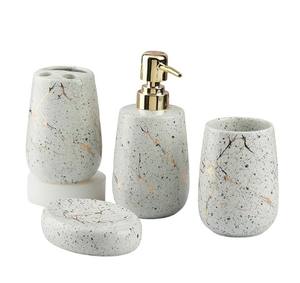 Ensemble moderne tendance de quatre pièces Articles de décoration de salle de bain en céramique solide fabriqués à la main de haute qualité et à chaud - Product Image 6