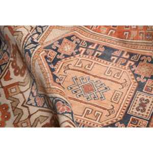 พรมวินเทจสไตล์ตุรกี ขนาด 3x6 ฟุต ลายตารางสีน้ำตาล - Product Image 5