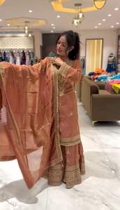 คอลเลกชันเทศกาลและงานแต่งงานของผู้หญิงชุด Palazzo salwar Kameez จากผู้ค้าส่งอินเดีย - Product Image 4