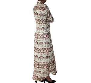 Belle robe ethnique abaya longue en mousseline de soie imprimée pour femmes avec un design simple, style respirant et populaire, prix raisonnable - Product Image 1