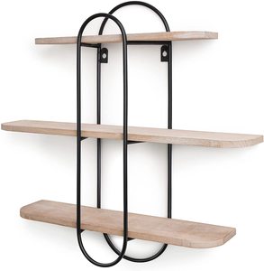Estantes De Luna Adorno de madera Estante de almacenamiento Pared Decoración para el hogar Madera Luna creciente Estante de pared Gabinete - Product Image 2