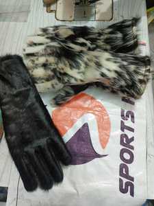 Guantes de Cuero Vacuno Negro Personalizados con Lana de Angora, Mitones Cálidos de Piel para Mujeres y Niñas para Deportes y Actividades al Aire Libre - Product Image 3