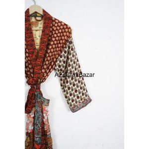 Kimono Japonés Vintage Hecho a Mano, Bata de Seda para Mujer, Estilo Bohemio, Lujoso, Suave, Transpirable, Largo, Chaqueta de Verano para Boda, Bikini - Product Image 3