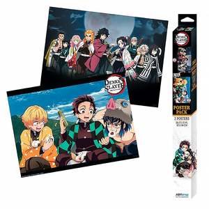Set de 2 Pósters de Demon Slayer Chibi, Colección de Pósters de Anime - Product Image 1