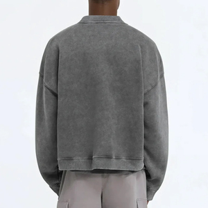 Ropa de calle personalizada Vintage ácido lavado 100% algodón francés Terry hombres pulóver sudaderas cuello redondo algodón mezclado alta calidad - Product Image 3