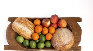 28 "x 12" x 4 " - Eurostyle Trencher Rustic Wooden Dough Bowl con asas-Bateas-Decoración del hogar Centro de mesa de exhibición - Product Image 3