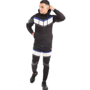 2025 hommes deux pièces de haute qualité vêtements de sport Logo personnalisé couleur bloc survêtement ensemble hiver solide motif prix - Product Image 3