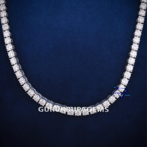 Nueva llegada 14KT oro blanco sólido laboratorio crecido diamante 5 MMTennis cadena collares de alta calidad joyería fina para mujeres - Product Image 6