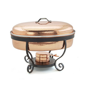 Hot Selling 2026 Artisanal Hammered Silver Stainless Steel <b>Buffet</b> <b>Chafing</b> <b>Dishes</b> Gold Food Warmer Elegant Catering Equipment - Product Image 3