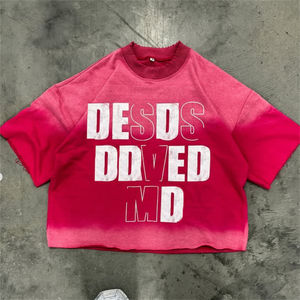 Logo personnalisé 300Gsm poids lourd Boxy coupe ample t-shirts surdimensionnés plaine vierge sérigraphié lavage à l'acide 100% coton T-shirt pour hommes - Product Image 3