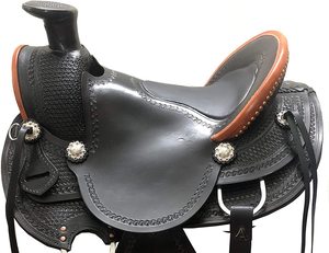 Selle de ranch en cuir occidental de qualité supérieure avec ensemble de clous Big Horn Wade Tree a Fork Style anglais pour les équestres - Product Image 4