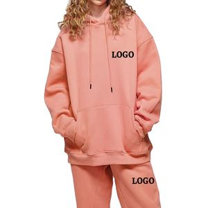 Recién llegado, conjunto de 2 piezas para mujer, venta al por mayor, chándal de lana de algodón de gran tamaño, incluye sudadera, pantalones de chándal, conjunto de chándal de salón - Product Image 4