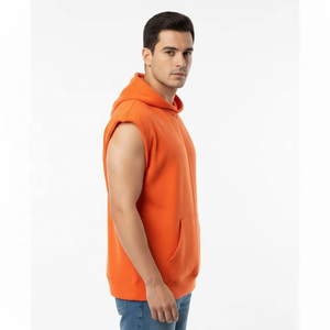 Débardeur à capuche sans manches personnalisé pour homme, léger, pour l'entraînement, vêtements de sport, tissu respirant, personnalisation de la marque, couleurs, tailles, OEM - Product Image 4