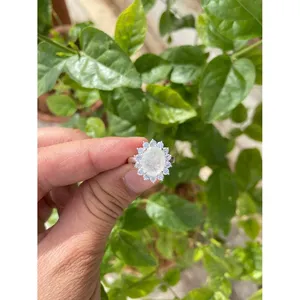925 Silver Oval <b>Moonstone</b> Crystal <b>Ring</b> - Product Image 1