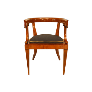 Fauteuil classique en bois massif avec siège rembourré, chaise en bois à dossier incurvé élégant pour salle à manger ou espace de vie - Product Image 1
