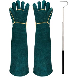 Animal Handling Gloves Bite Proof with 40inch Collapsible Snake <b>Hook</b> - Product Image 1