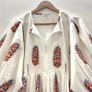 Haute qualité bohème coton femmes robe mi-longue Floral main bloc imprimé tunique courte cadeau pour vos proches - Product Image 2