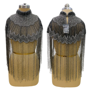 Robes de soirée islamiques à manches longues et à franges, à la mode, élégantes, avec de lourdes perles brodées à la main, pour femmes, Moyen-Orient, musulmans - Product Image 5