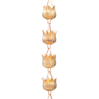 Chaîne de pluie moderne en métal couleur cuivre, écologique, avec revêtement en poudre, pour gouttières et descentes d'eau, décorative pour jardin et maison