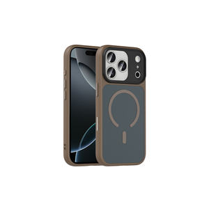 Coque de protection en silicone mat gris titane désert compatible MagSafe pour iPhone 17 Pro Max – Étui mobile élégant style INS - Product Image 1