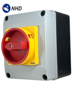 Sectionneur à came NDS-303G5AX 3 pôles 32A Protection IP66 Certifié TUV/CE/cULus Boîtier jaune Cadre 67x67mm