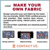 Tissu imprimé rouge et vert à motif floral pour Noël, 100% coton GOTS, tissu imprimé numérique pour la couture de robes
