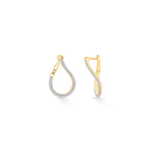 Pendientes de Oro Dew Whisper con Diamantes y Circonitas para Regalos de Boda, Fiesta o Compromiso - Product Image 3