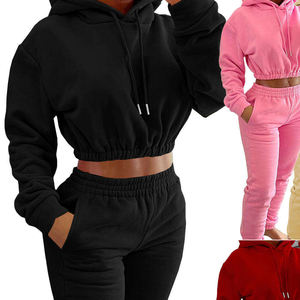 Ensemble de survêtement d'hiver 2 pièces pour homme avec logo personnalisé, sweat à capuche et pantalon de jogging superposés, en tissu tricoté 100% coton, respirant et léger - Product Image 2